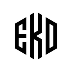 EKD Initial three letter logo hexagon