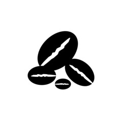 Black coffee beans vector illustration.