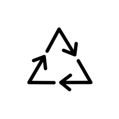 Recycling triangle vector icon illustration.