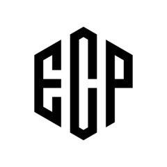 ECP Initial three letter logo hexagon