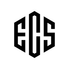 ECS Initial three letter logo hexagon