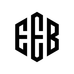 EEB Initial three letter logo hexagon