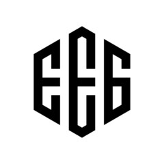 EEG Initial three letter logo hexagon