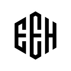 EEH Initial three letter logo hexagon