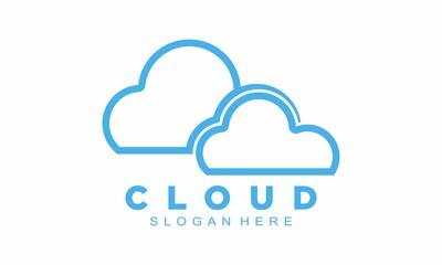 Elegant blue cloud vector logo