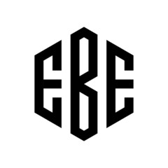 EBE Initial three letter logo hexagon