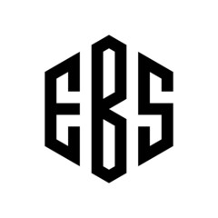 EBS Initial three letter logo hexagon