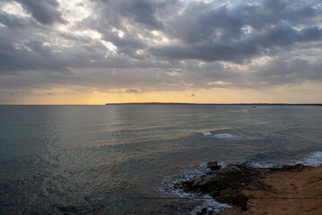 Wonderful Sunset in Calo d es Mort on the island of Formentera in Spain.
