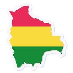 Obraz premium Isolated map of Bolivia with its flag