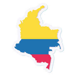 Fototapeta premium Isolated map of Colombia with its flag