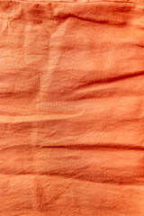 Orange linen fabric texture background