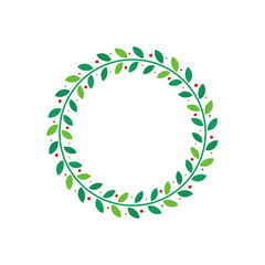 Christmas Wreath Vector Winter garland for decorating Christmas cards.