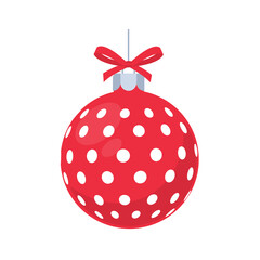 red christmas ball vector with white pattern for christmas celebration