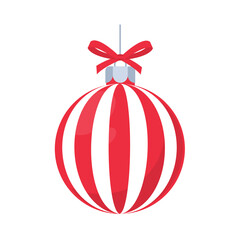 red christmas ball vector with white pattern for christmas celebration