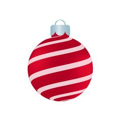 red christmas ball vector with white pattern for christmas celebration