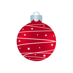 red christmas ball vector with white pattern for christmas celebration