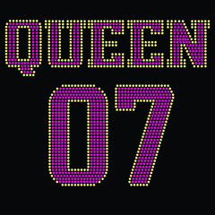 Queen 07 rhinestone t shirt design