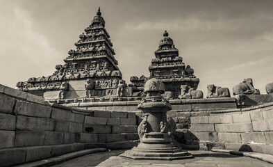 Very Ancient and Old Pictures Of Sea Shore temple is UNESCO's World Heritage Site located at Mamallapuram, or Mahabalipuram in Tamil Nadu, South India. Rare Collection Pictures	
