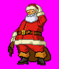 サンタクロースのピクセルアート