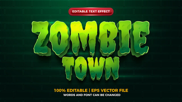 zombie town 3d editbale text effect