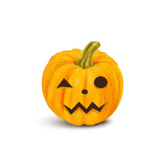Realistic pumpkin face halloween