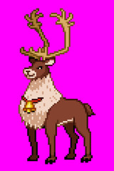 トナカイのピクセルアート