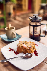 breakfast with coffee and cake
