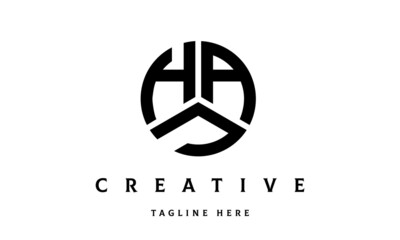 HAJ creative circle three letter logo