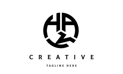 HAK creative circle three letter logo - obrazy, fototapety, plakaty