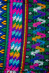 Beautiful typical fabric from Guatemala, colorful handmade and traditional indigenous art, typical handmade costumes.