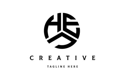 HEJ creative circle three letter logo - obrazy, fototapety, plakaty