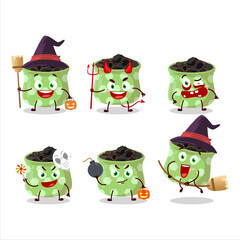 Halloween expression emoticons with cartoon character of barberry