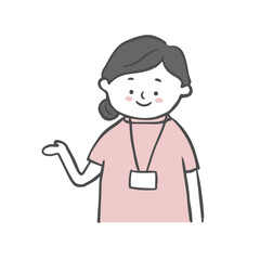 案内する女性看護師