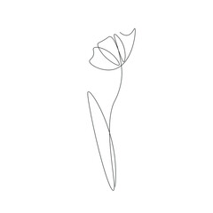 Flower line drawing vector illustration