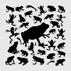 Frog Silhouette. A set of frog silhouettes