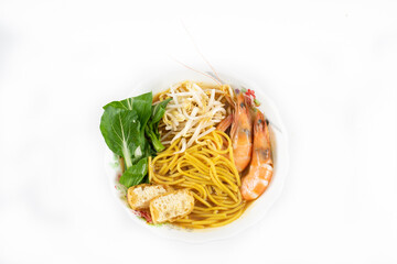 spaghetti with tomato sauce and Shrimp