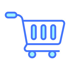 shopping cart Blue Outline icon, Shopping and Discount Sale icon.