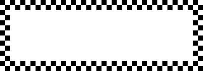 black and white squares pattern frame