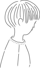 ショートヘアの女の子の後ろ姿