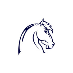 abstract horse head logo icon