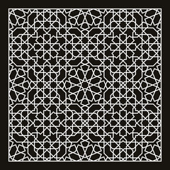 Laser Cutting Template. Decorative Lattice. Middle Eastern Geometric Pattern.