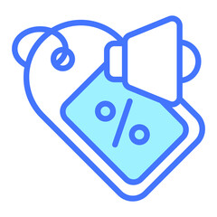 big sale Blue Outline icon, Shopping and Discount Sale icon.