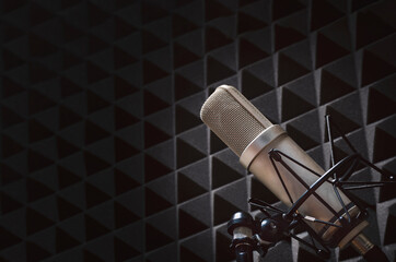 Background with a professional microphone
