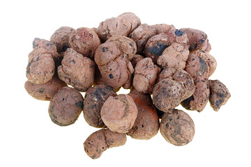Baked clay granules - expanded clay - used in construction for insulation isolated