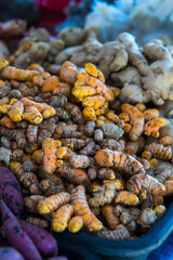 Turmeric or Curcuma longa Linn at the market.