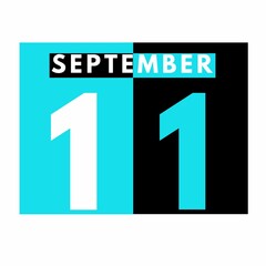 Fototapeta premium September 11 . Modern daily calendar icon .date ,day, month .calendar for the month of September