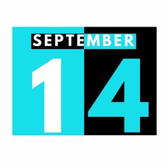 September 14 . Modern daily calendar icon .date ,day, month .calendar for the month of September