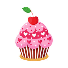 Cute delicious cupcake isolated vector clipart. Cake illustration design