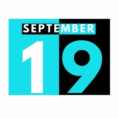 September 19 . Modern daily calendar icon .date ,day, month .calendar for the month of September