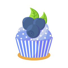 Cute delicious cupcake isolated vector clipart. Cake illustration design